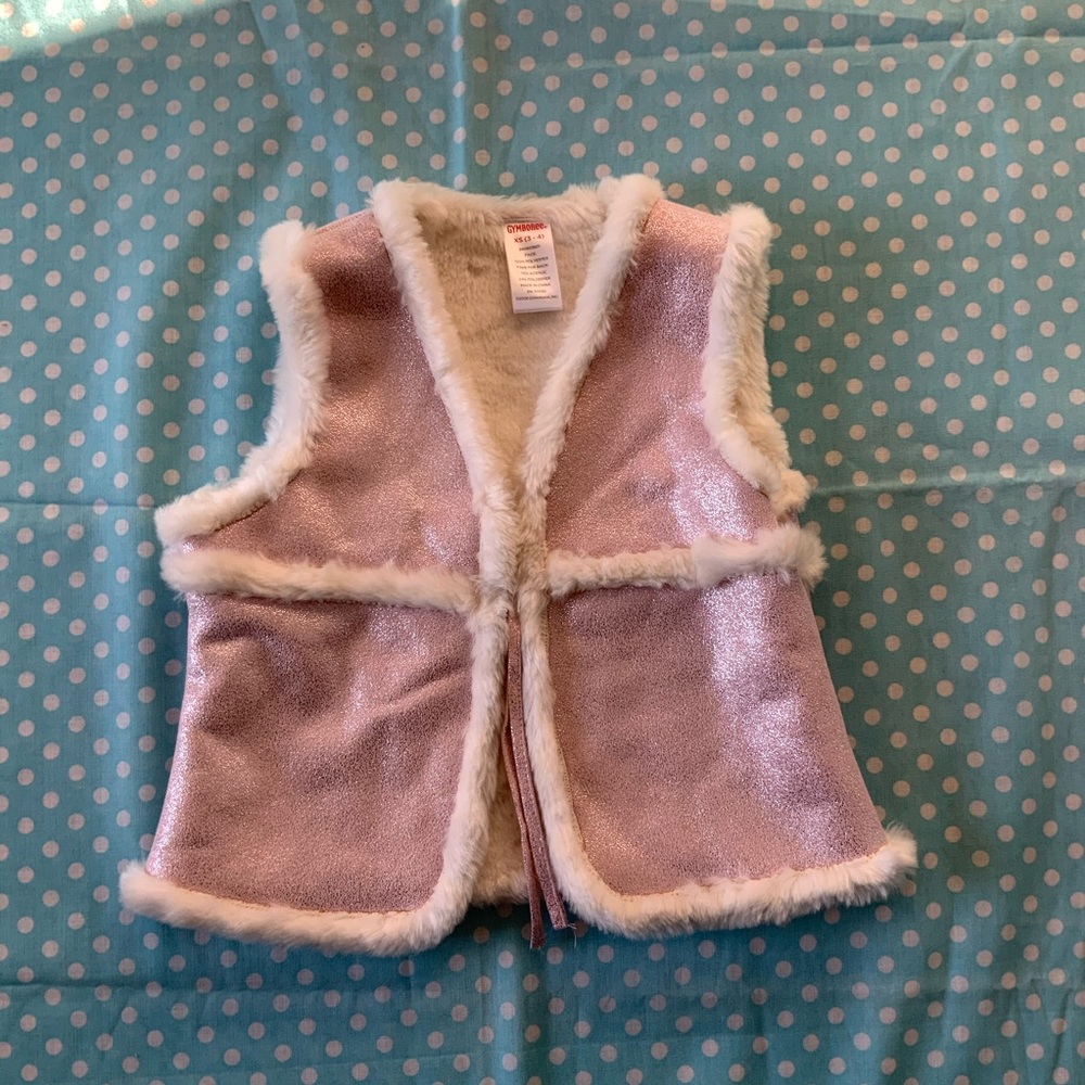 Adorable girls sparkly pink vest